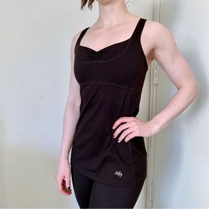 Mika black stretchy yoga dance workout pilates athletic set leggings racerback